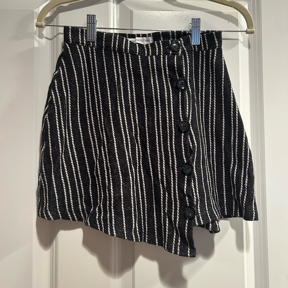 Urban Outfitters Black and White Asymmetrical Wrap Mini Skirt